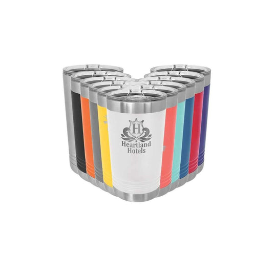 16oz Stainless Steel & Powder Coated Pint Tumbler with Slider Lid - The Luua Company