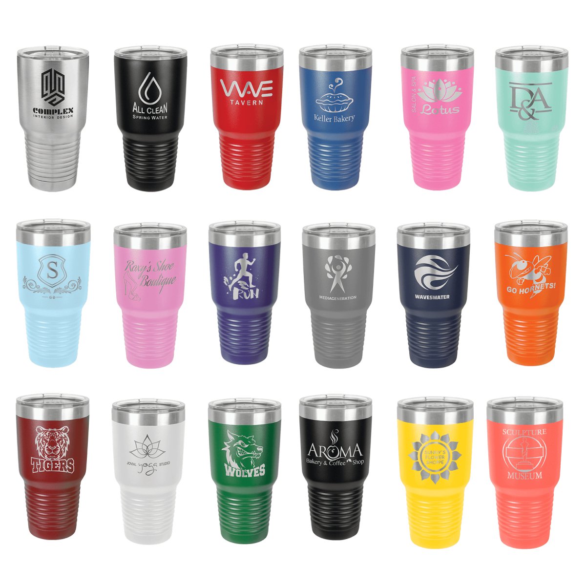 Croatan Cougars - 30 oz. Stainless Steel & Power Coated Custom Engraved Polar Camel Tumbler with Lid - The Luua Company