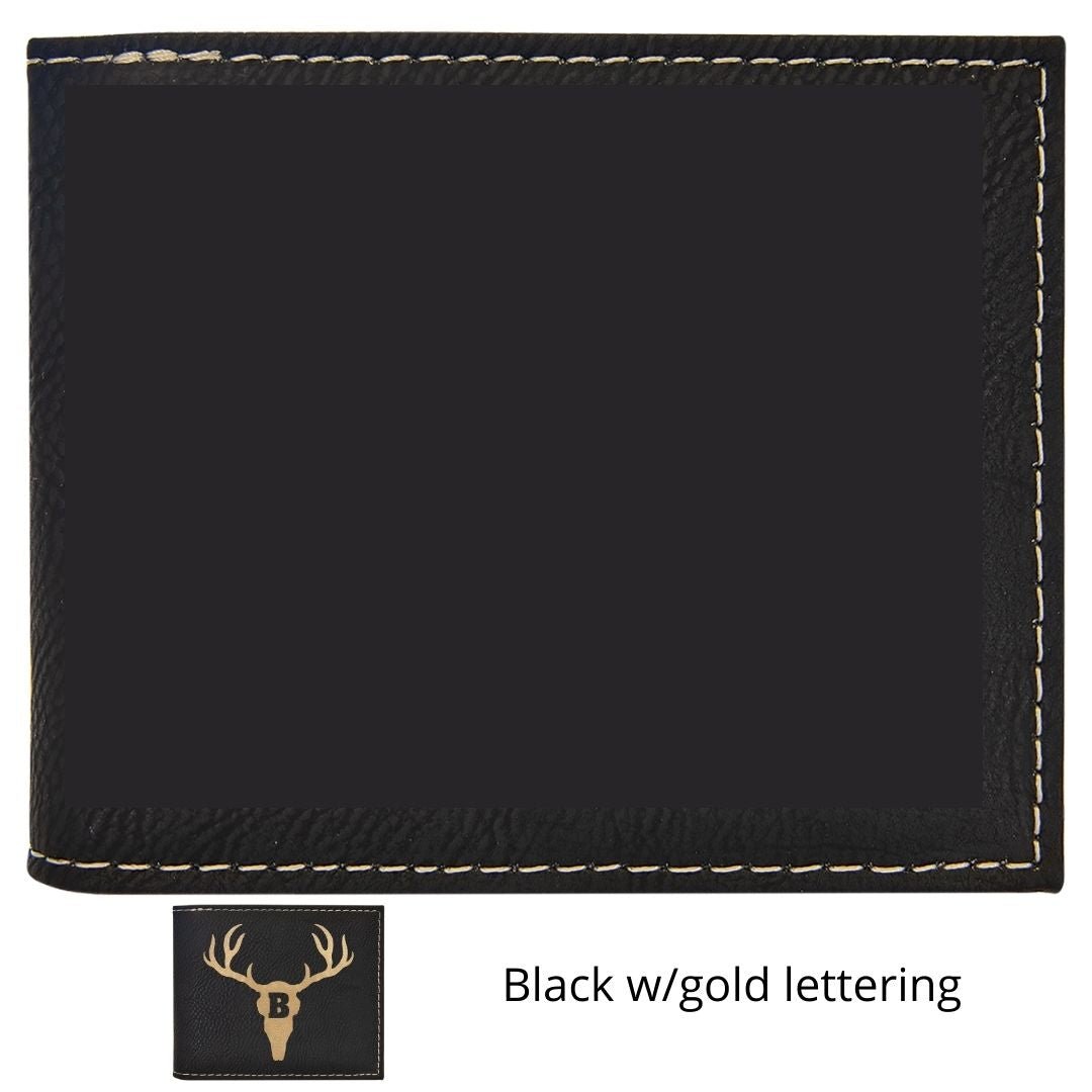 Custom Engraved Leatherette Bi-fold Wallet with Flip ID - The Luua Company
