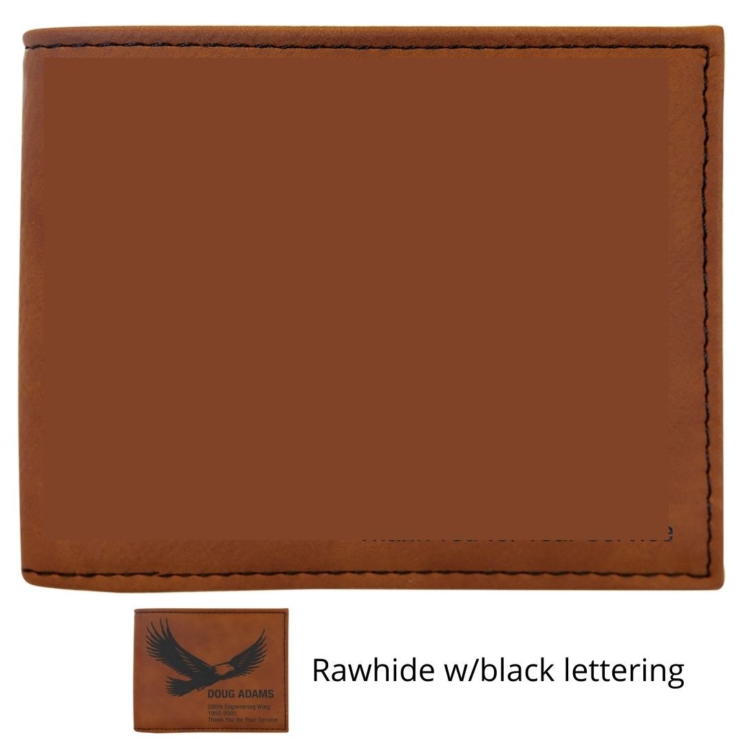 Custom Engraved Leatherette Bi-fold Wallet with Flip ID - The Luua Company