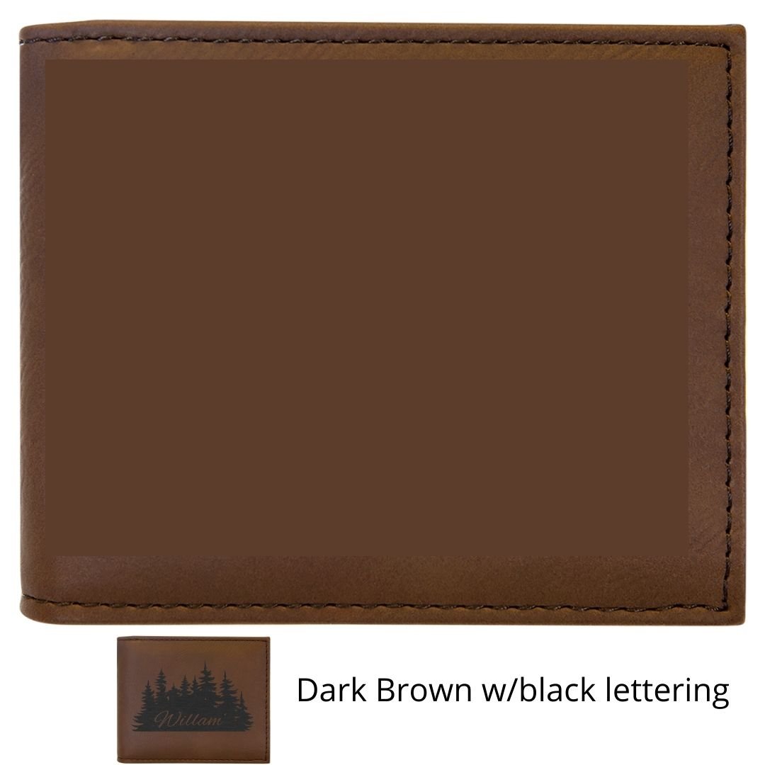 Custom Engraved Leatherette Bi-fold Wallet with Flip ID - The Luua Company