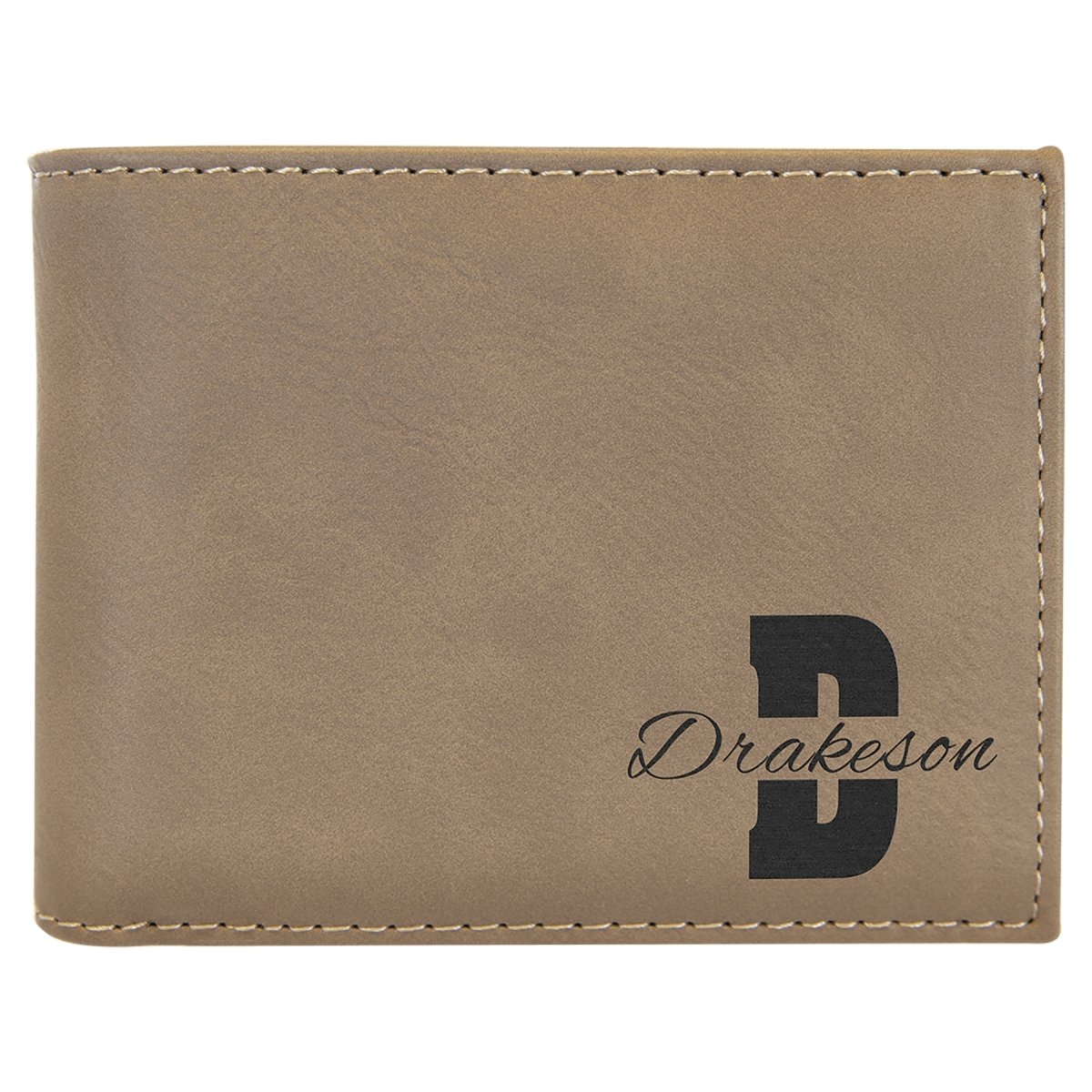 Custom Engraved Leatherette Bi-fold Wallet with Flip ID - The Luua Company