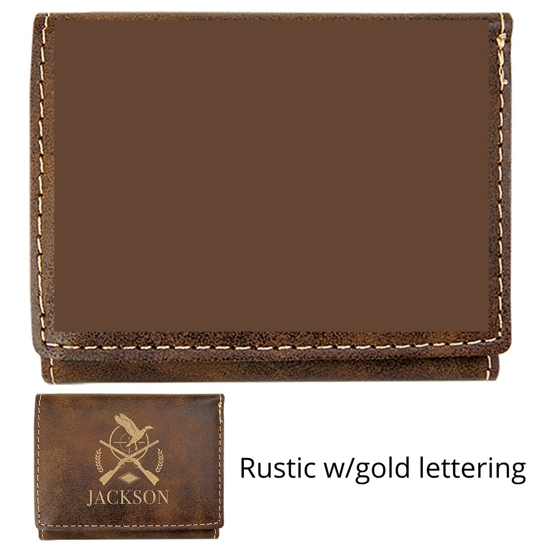 Custom Engraved Leatherette Tri-fold Wallet - The Luua Company