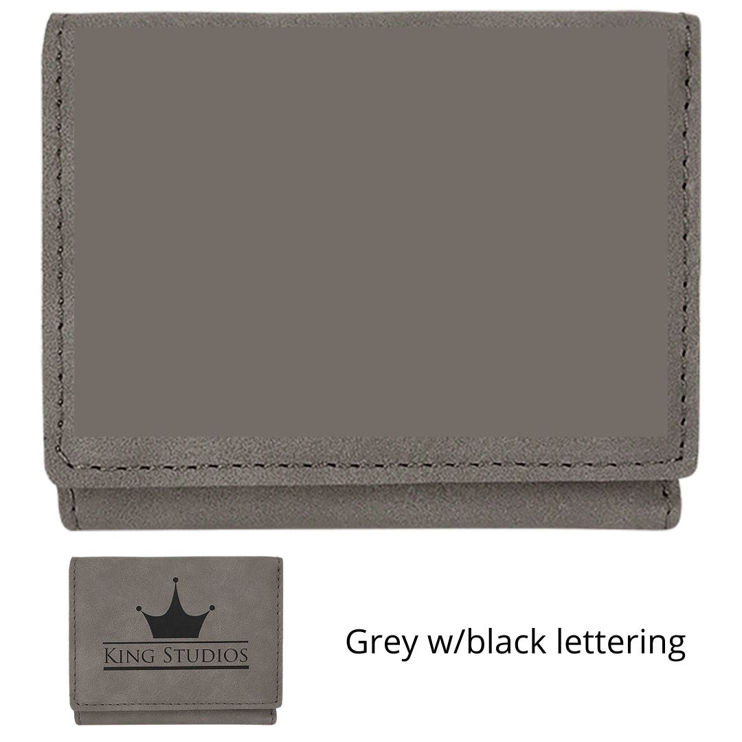 Custom Engraved Leatherette Tri-fold Wallet - The Luua Company