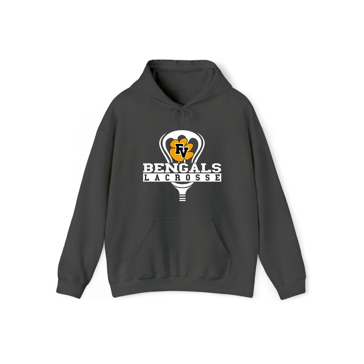 FVHS Bengals Lax Hoodie (dark heather/white logo) - The Luua Company