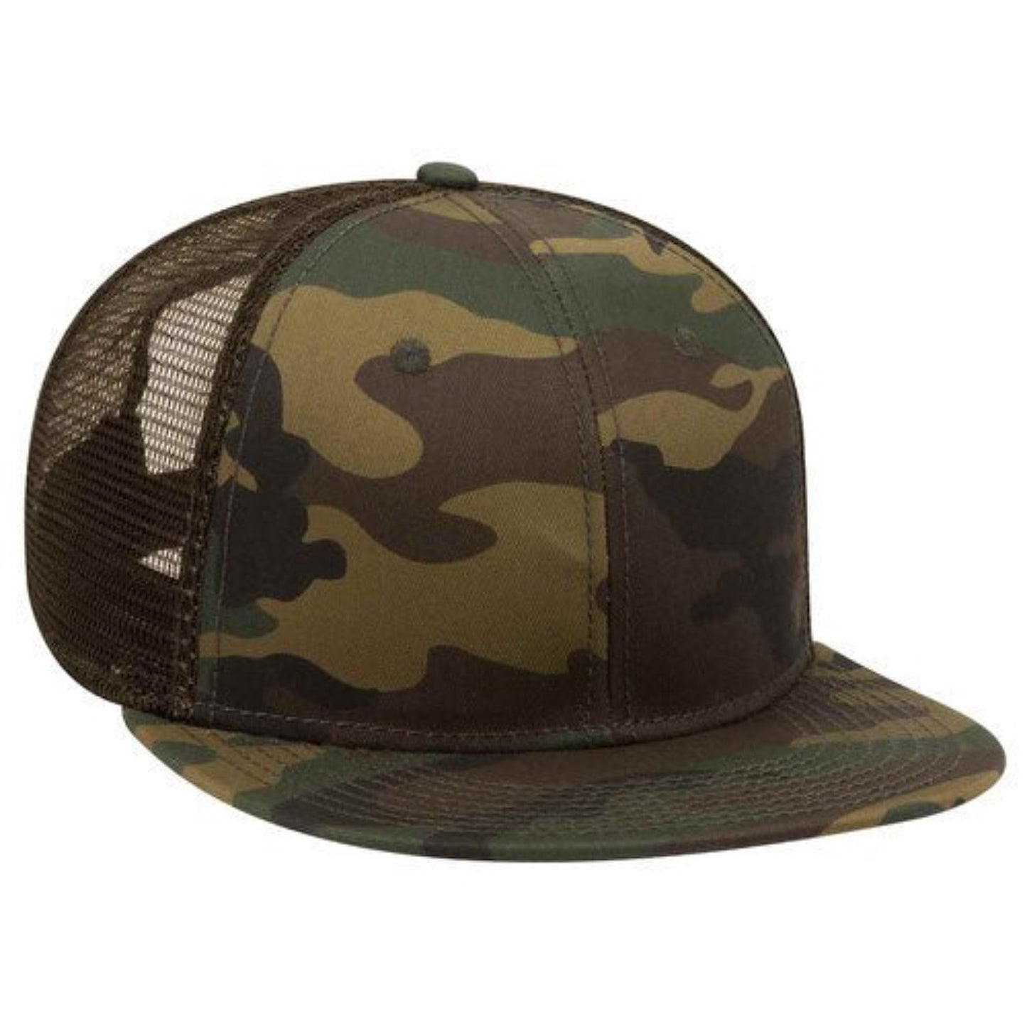 OTTO - Camouflage 6 Panel Mid Profile Mesh Back Trucker Snapback Hat - The Luua Company
