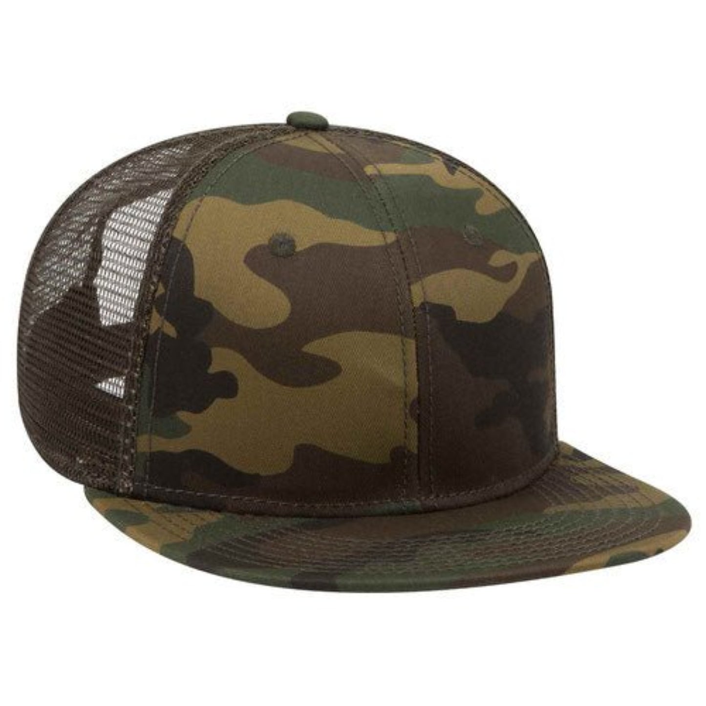OTTO - Camouflage 6 Panel Mid Profile Mesh Back Trucker Snapback Hat - The Luua Company