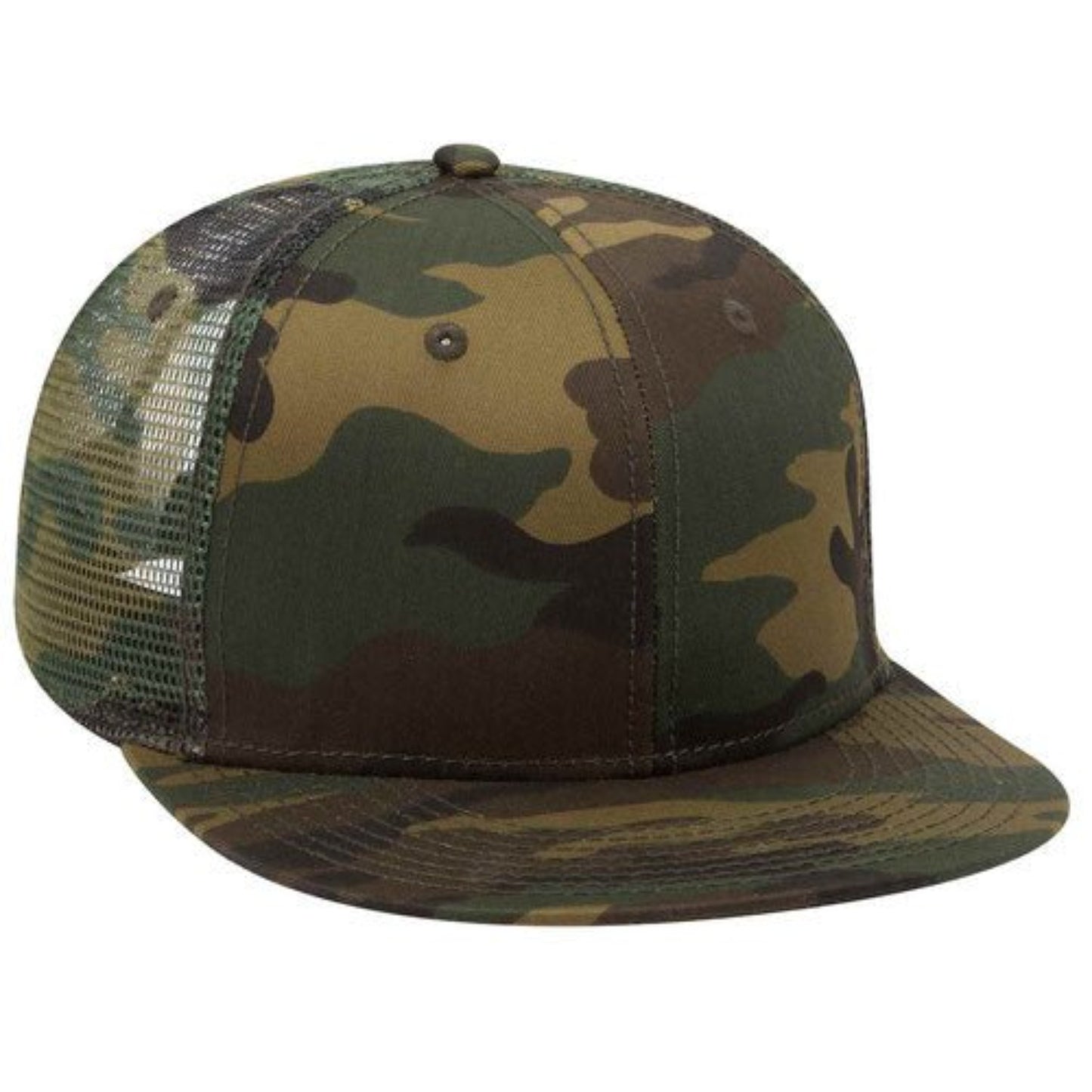 OTTO - Camouflage 6 Panel Mid Profile Mesh Back Trucker Snapback Hat - The Luua Company