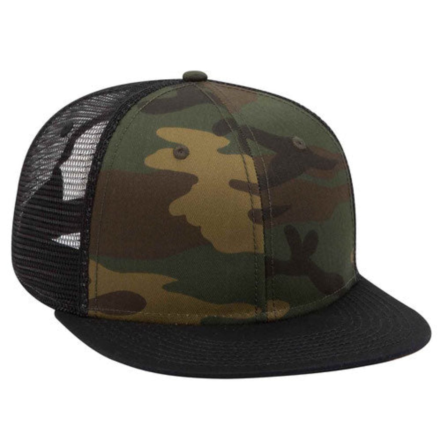 OTTO - Camouflage 6 Panel Mid Profile Mesh Back Trucker Snapback Hat - The Luua Company