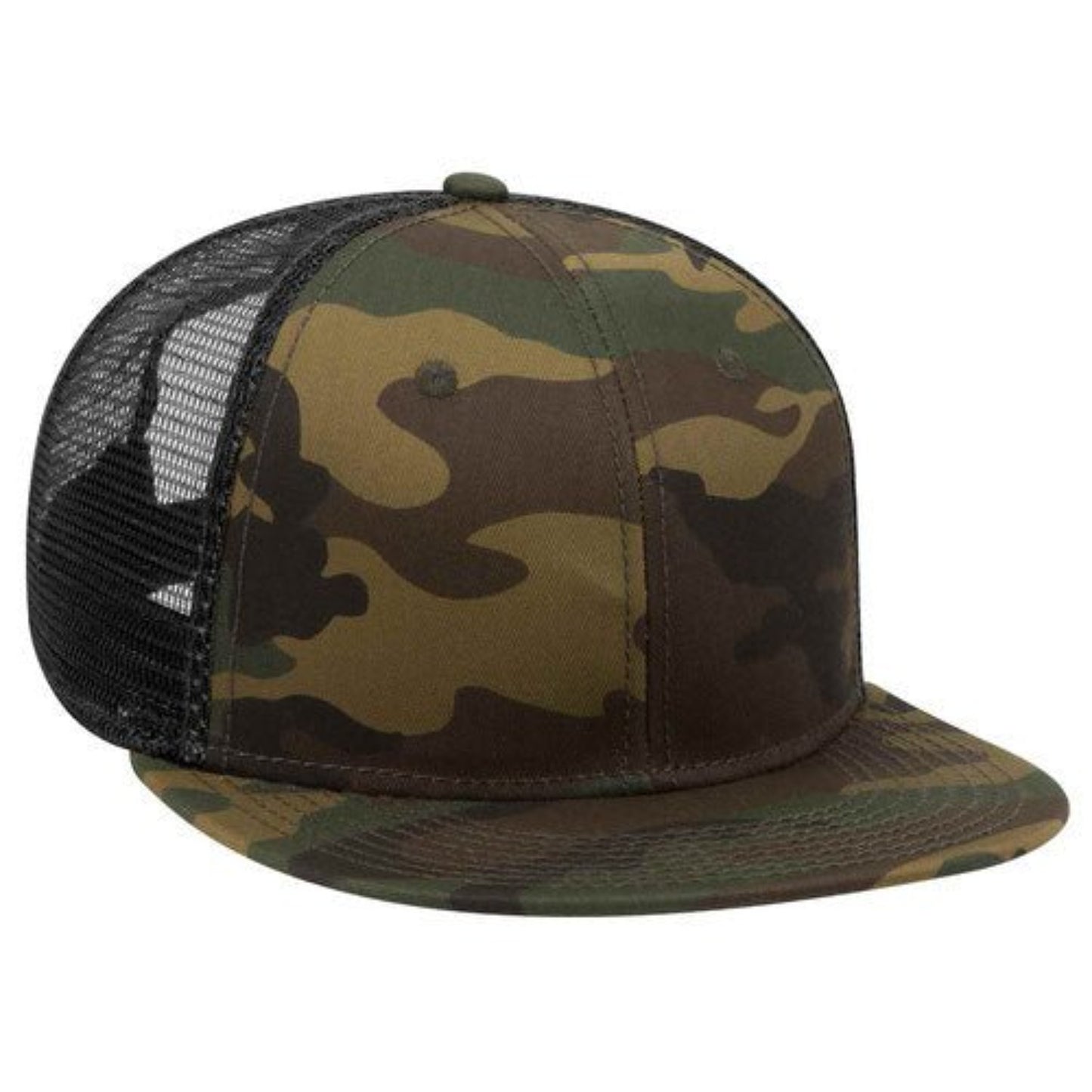 OTTO - Camouflage 6 Panel Mid Profile Mesh Back Trucker Snapback Hat - The Luua Company