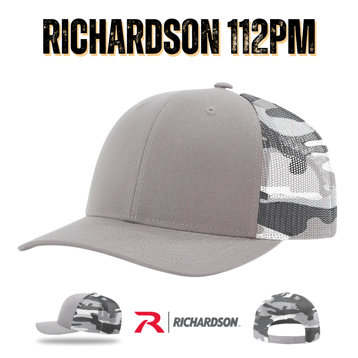 Custom Richardson 112PM Printed Mesh Trucker Hat |Patterned Mesh