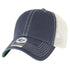 Custom '47 Brand Trawler Hat | Personalized Leather Patch "Relaxed Fit" Trucker in Vintage Navy/Stone - The Luua Company