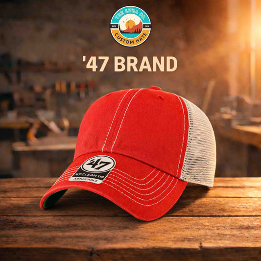Custom '47 Brand Trawler Hat | Personalized Leather Patch "Relaxed Fit" Trucker