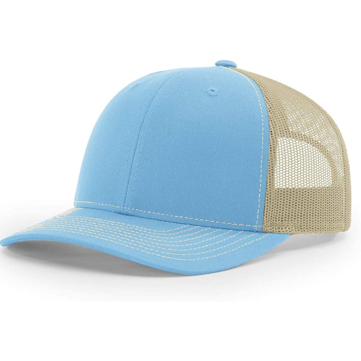 Patriot Edition Richardson 112 trucker with PVC patches in Columbia Blue/Khaki - The Luua Company