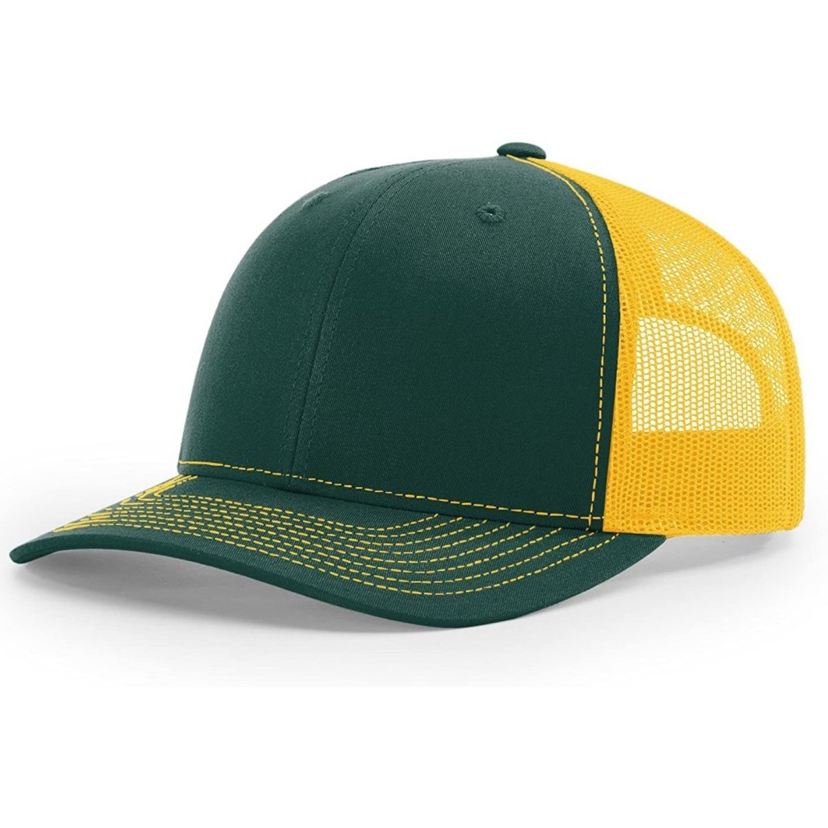 Patriot Edition Richardson 112 trucker with PVC patches in Dark Green/Gold - The Luua Company