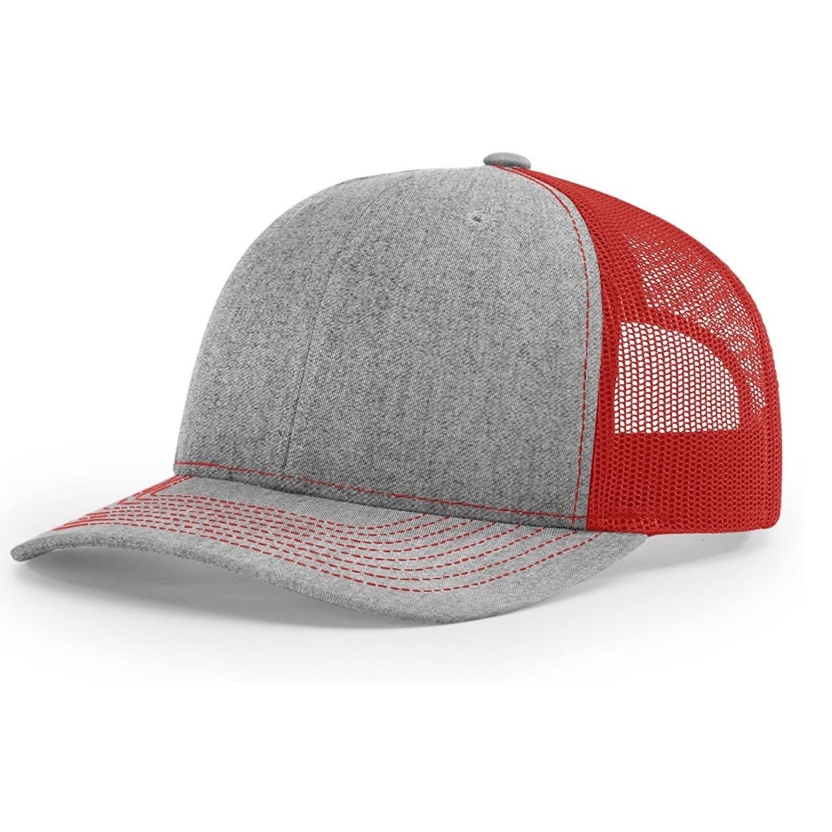 Patriot Edition Richardson 112 trucker with PVC patches in Heather Grey/Red - The Luua Company