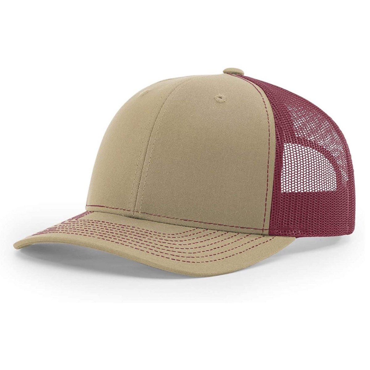 Patriot Edition Richardson 112 trucker with PVC patches in Khaki/Burgundy - The Luua Company