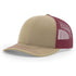 Patriot Edition Richardson 112 trucker with PVC patches in Khaki/Burgundy - The Luua Company