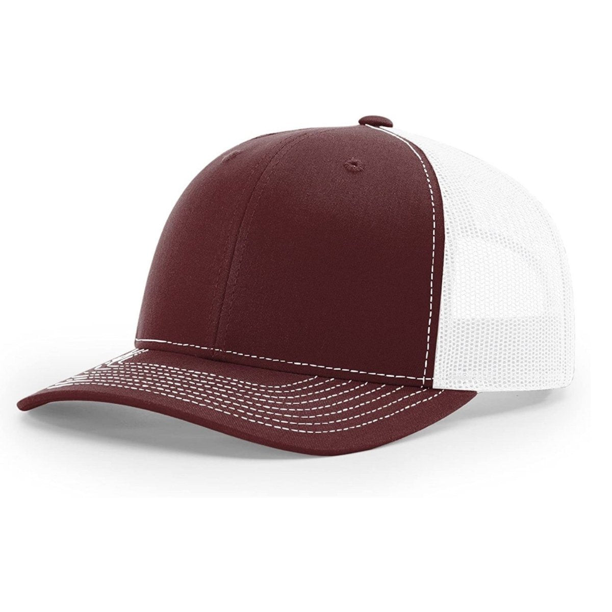 Patriot Edition Richardson 112 trucker with PVC patches in Maroon/White - The Luua Company