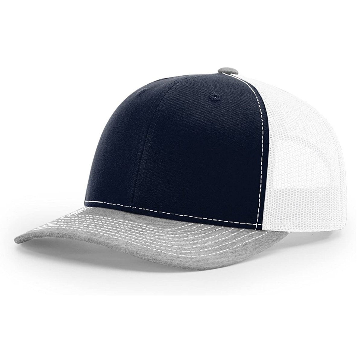 Patriot Edition Richardson 112 trucker with PVC patches in Navy/White/Heather Grey - The Luua Company