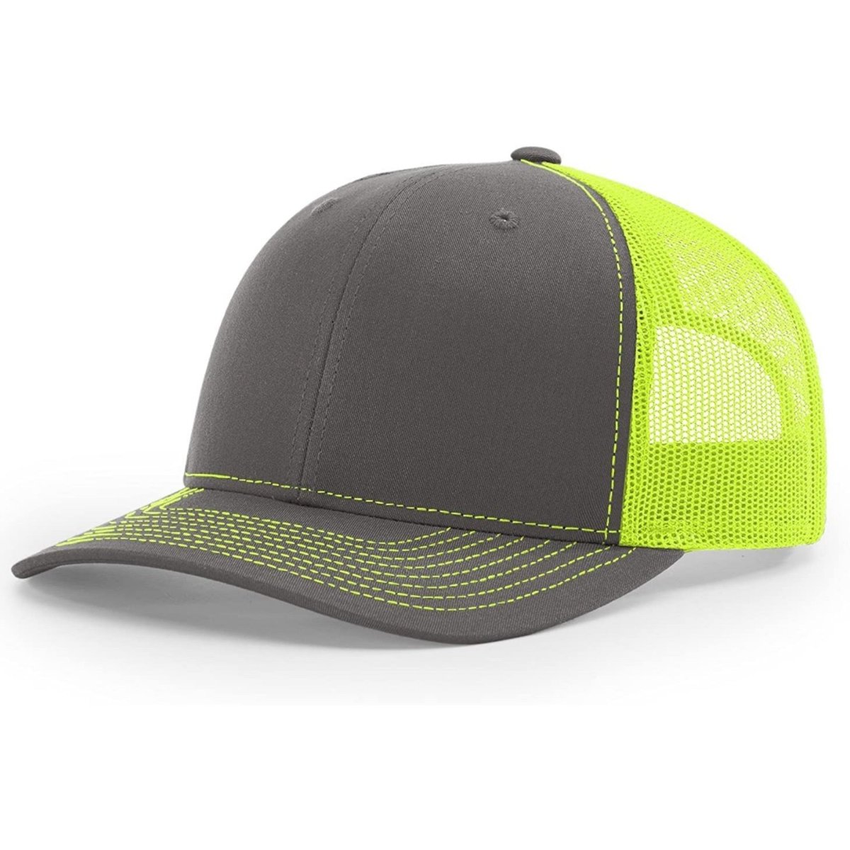 Patriot Edition Richardson 112 trucker with PVC patches in Charcoal/Neon Yellow - The Luua Company