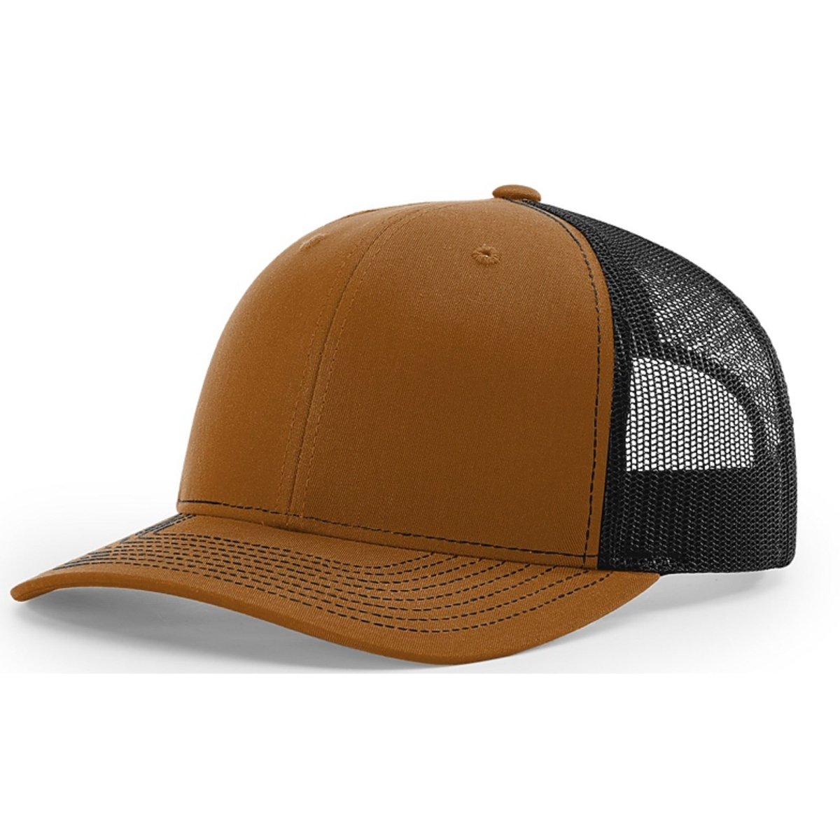 Patriot Edition Richardson 112 trucker with PVC patches in caramel/black - The Luua Company