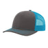 Patriot Edition Richardson 112 trucker with PVC patches in charcoal/neon blue - The Luua Company