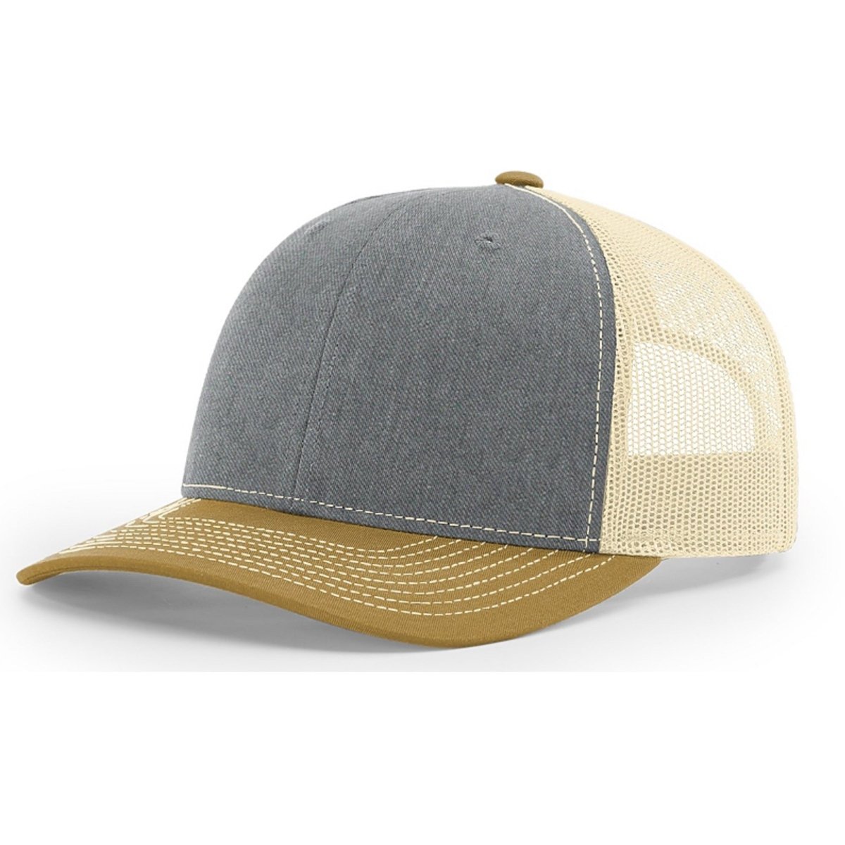 Patriot Edition Richardson 112 trucker with PVC patches in heather grey/birch/amber - The Luua Company