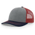 Patriot Edition Richardson 112 trucker with PVC patches in heather grey/cardinal/navy - The Luua Company