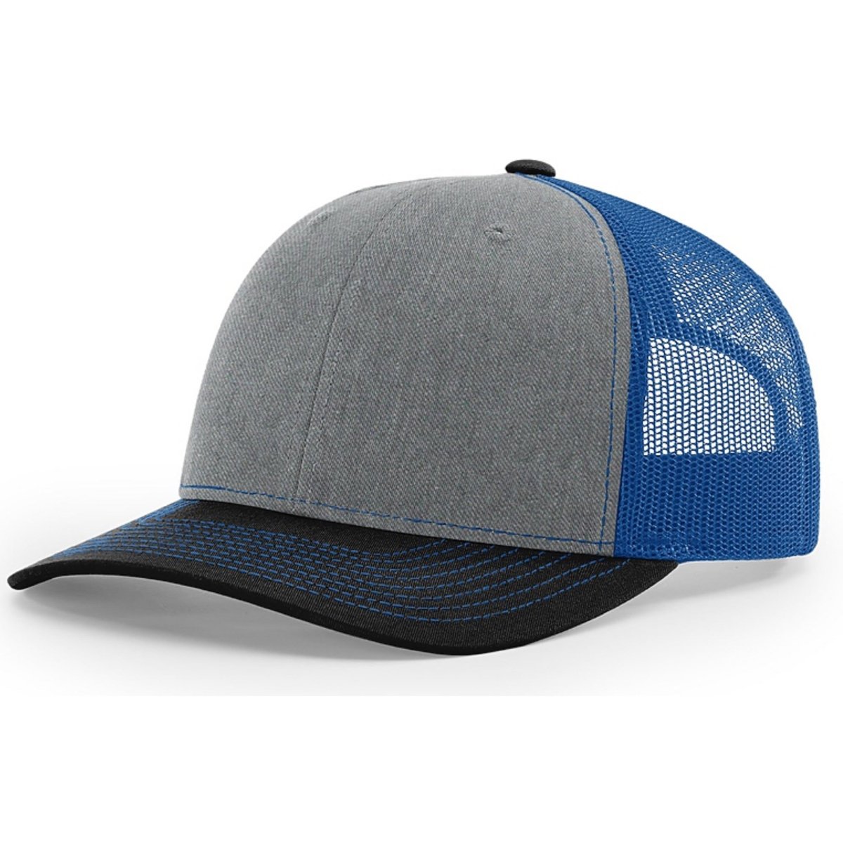 Patriot Edition Richardson 112 trucker with PVC patches in heather grey/royal/black - The Luua Company