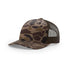 Custom Richardson 112PFP Leather Patch Hat | 5-Panel Camo Trucker in Barn Duck Camo/ Brown - The Luua Company