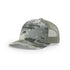 Custom Richardson 112PFP Leather Patch Hat | 5-Panel Camo Trucker in Digital Camo/ Light Green - The Luua Company