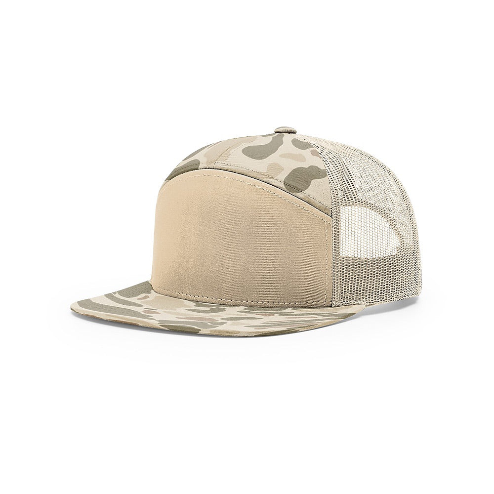 Custom Richardson 168P - 7-Panel Flat Bill Camo Trucker Hat