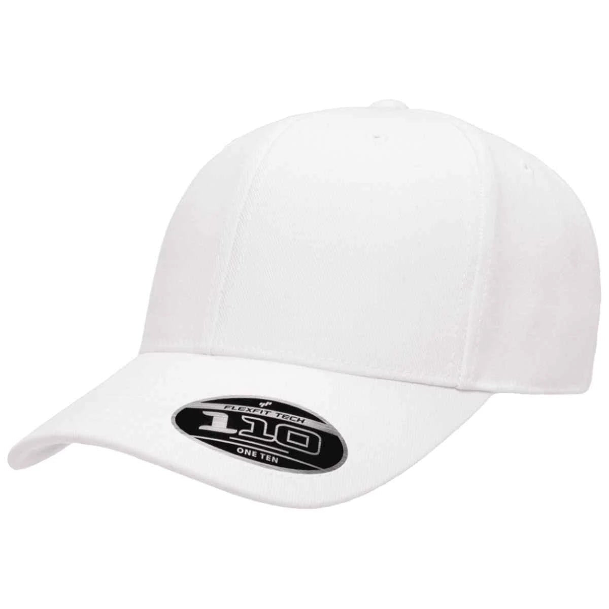 Custom Flexfit 110C Pro - Formance Cap | Moisture - Wicking 110® Hat - White - The Luua Company