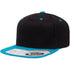 Custom Flexfit 110F Snapback Cap | 110® Wool Blend Flat Bill - Black/ Teal - The Luua Company
