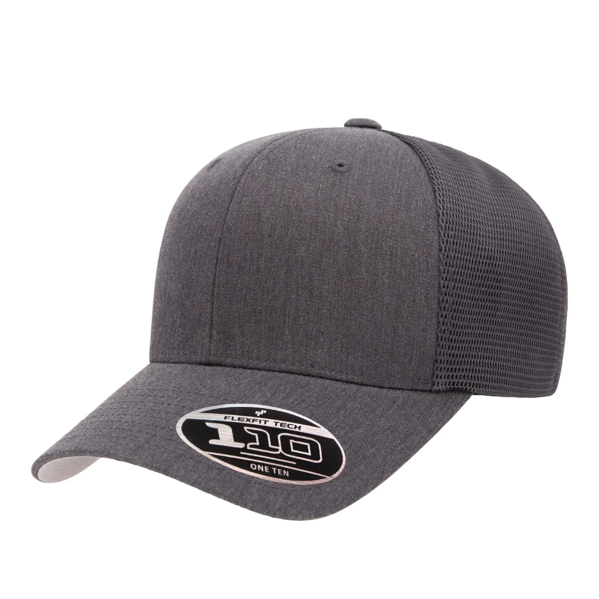 Custom Flexfit 110M Mesh - Back Cap | Structured 6 - Panel Stretch Trucker - Charcoal - The Luua Company