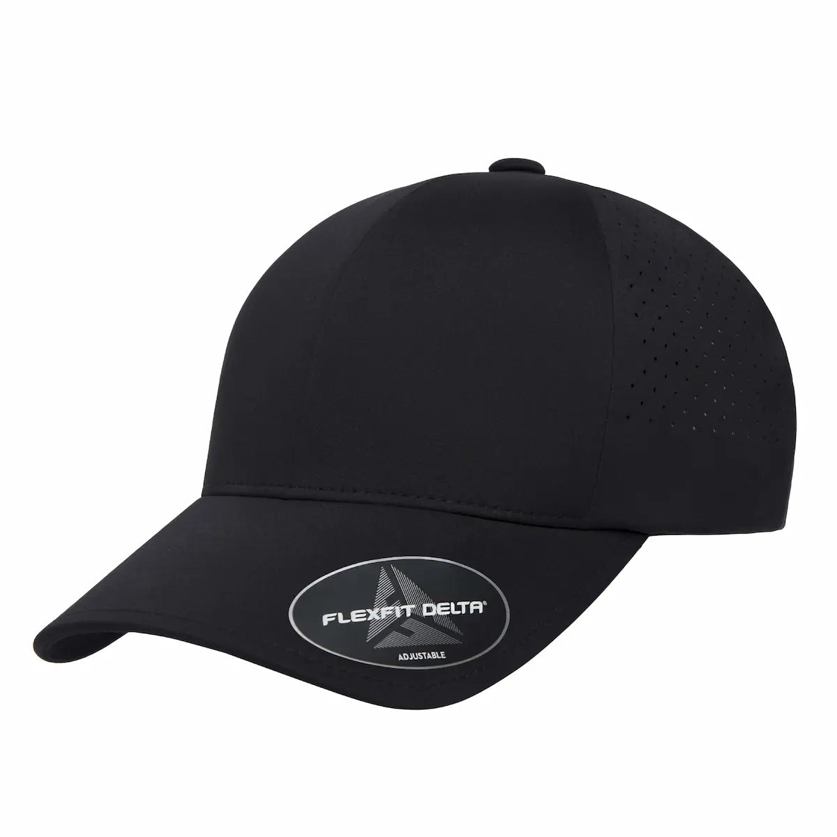 Custom Flexfit 180AP Delta Perforated Cap | Seamless Water-Resistant Tech Hat - Black - The Luua Company