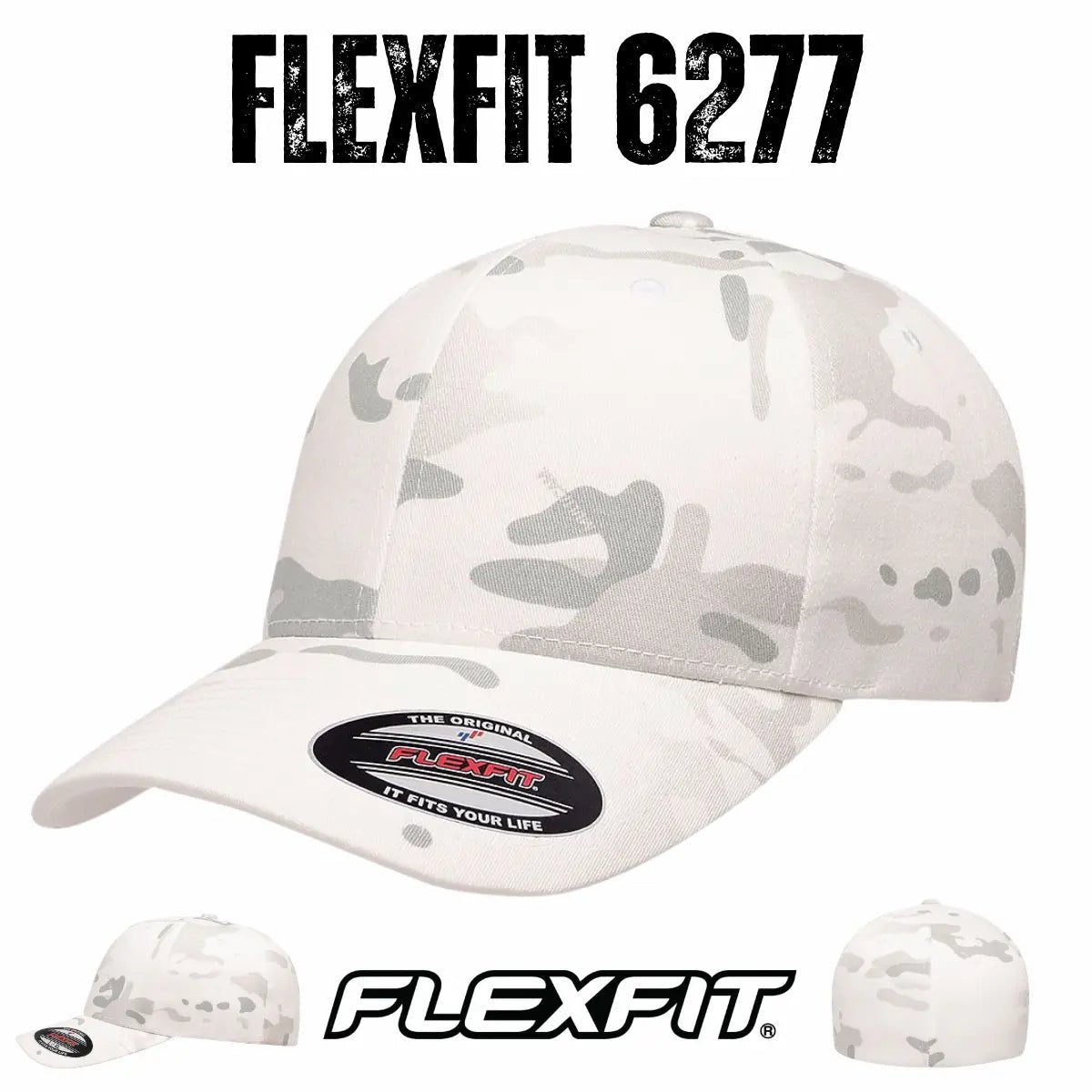 Custom Flexfit 6277 Cotton Blend Cap | Original Fitted Hat - Black - The Luua Company