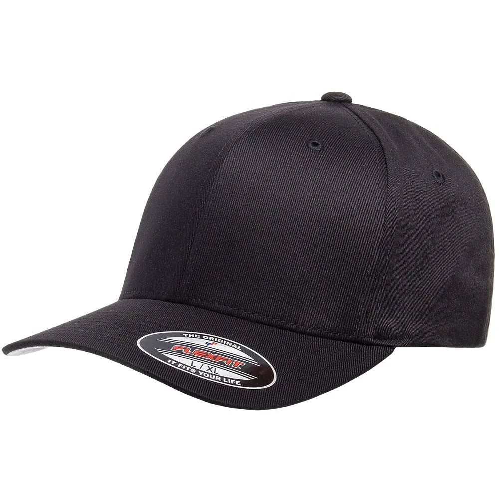 Custom Flexfit 6277 Cotton Blend Cap | Original Fitted Hat - Black - The Luua Company