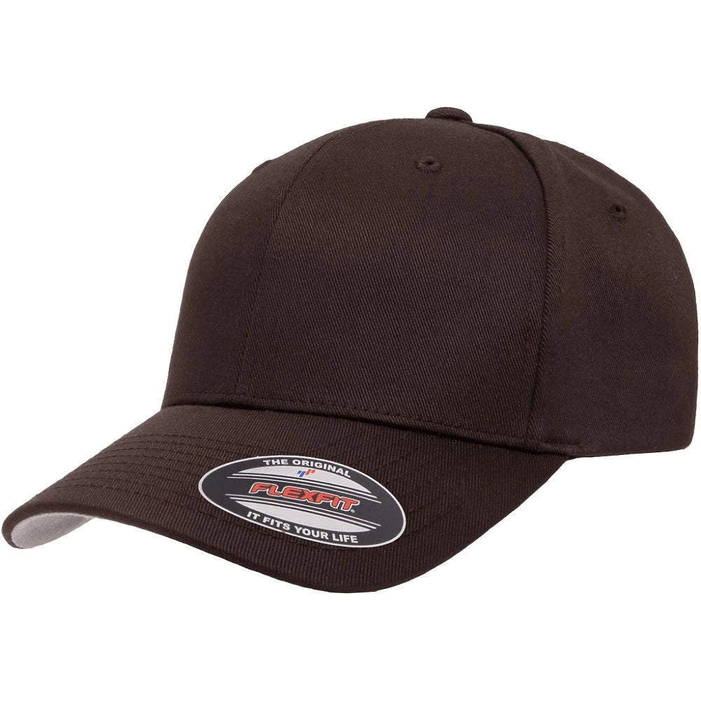 Custom Flexfit 6277 Cotton Blend Cap | Original Fitted Hat - Brown - The Luua Company