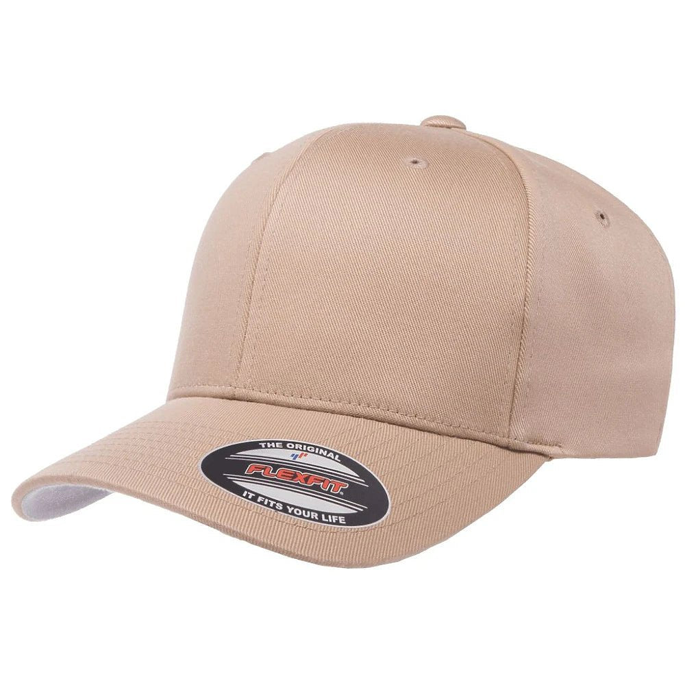 Custom Flexfit 6277 Cotton Blend Cap | Original Fitted Hat - Khaki - The Luua Company