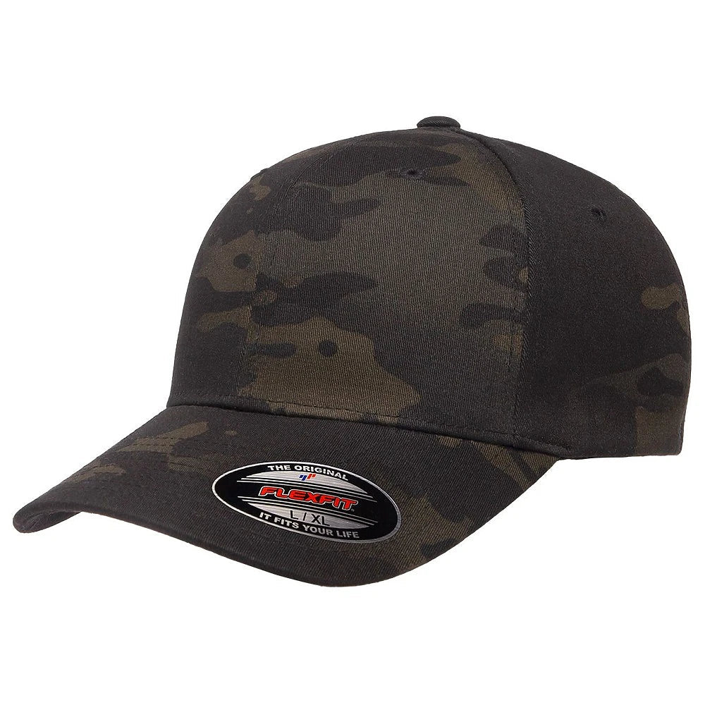 Custom Flexfit 6277 Cotton Blend Cap | Original Fitted Hat - Multicam Black - The Luua Company