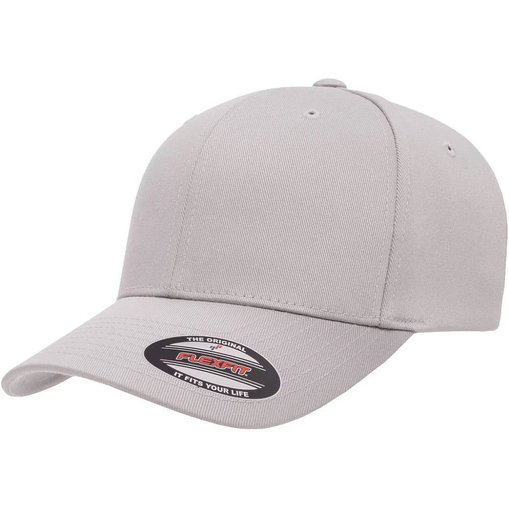 Custom Flexfit 6277 Cotton Blend Cap | Original Fitted Hat - Silver - The Luua Company