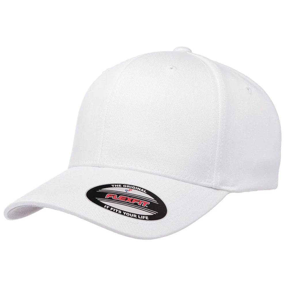 Custom Flexfit 6277 Cotton Blend Cap | Original Fitted Hat - White - The Luua Company