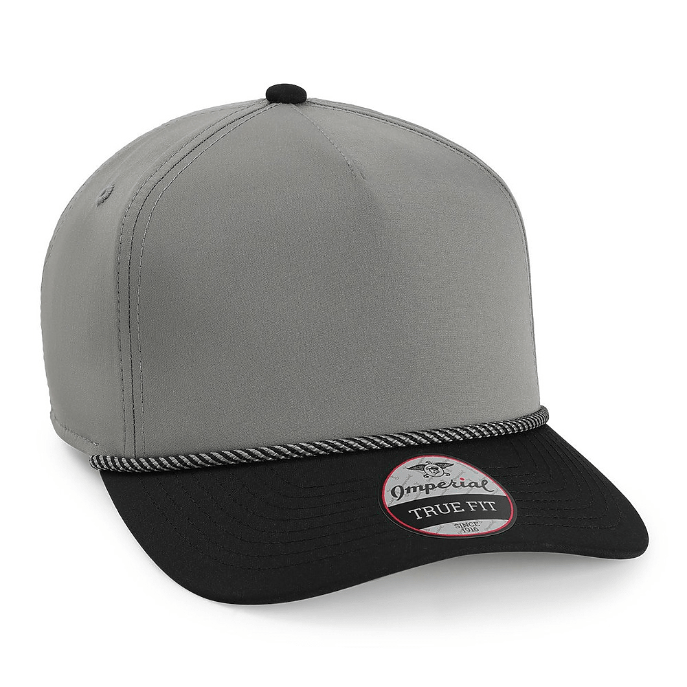Custom Imperial 5054 The Wrightson Cap | Performance Rope Hat - Grey/ Black/ Black/ Grey - The Luua Company