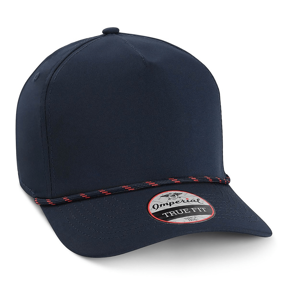 Custom Imperial 5054 The Wrightson Cap | Performance Rope Hat - Navy/ Navy - Red - The Luua Company