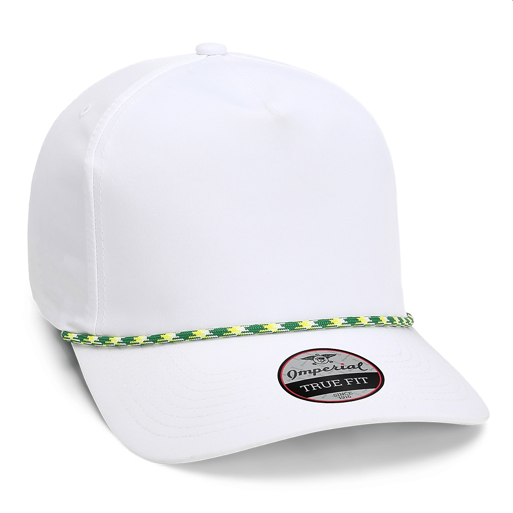Custom Imperial 5054 The Wrightson Cap | Performance Rope Hat - White/ Green - Yellow - The Luua Company