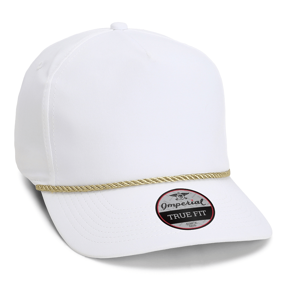 Custom Imperial 5054 The Wrightson Cap | Performance Rope Hat - White/ Metallic Gold - The Luua Company