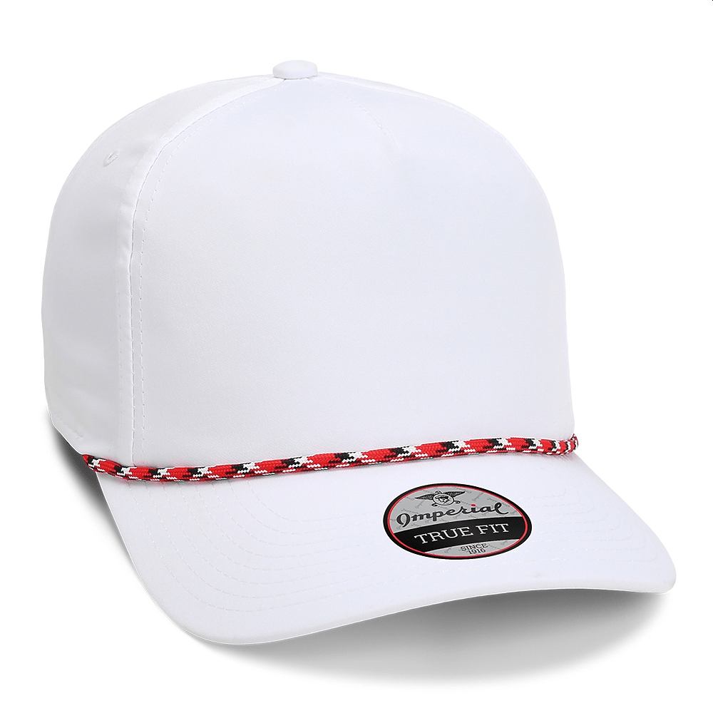 Custom Imperial 5054 The Wrightson Cap | Performance Rope Hat - White/ Red - Black - The Luua Company