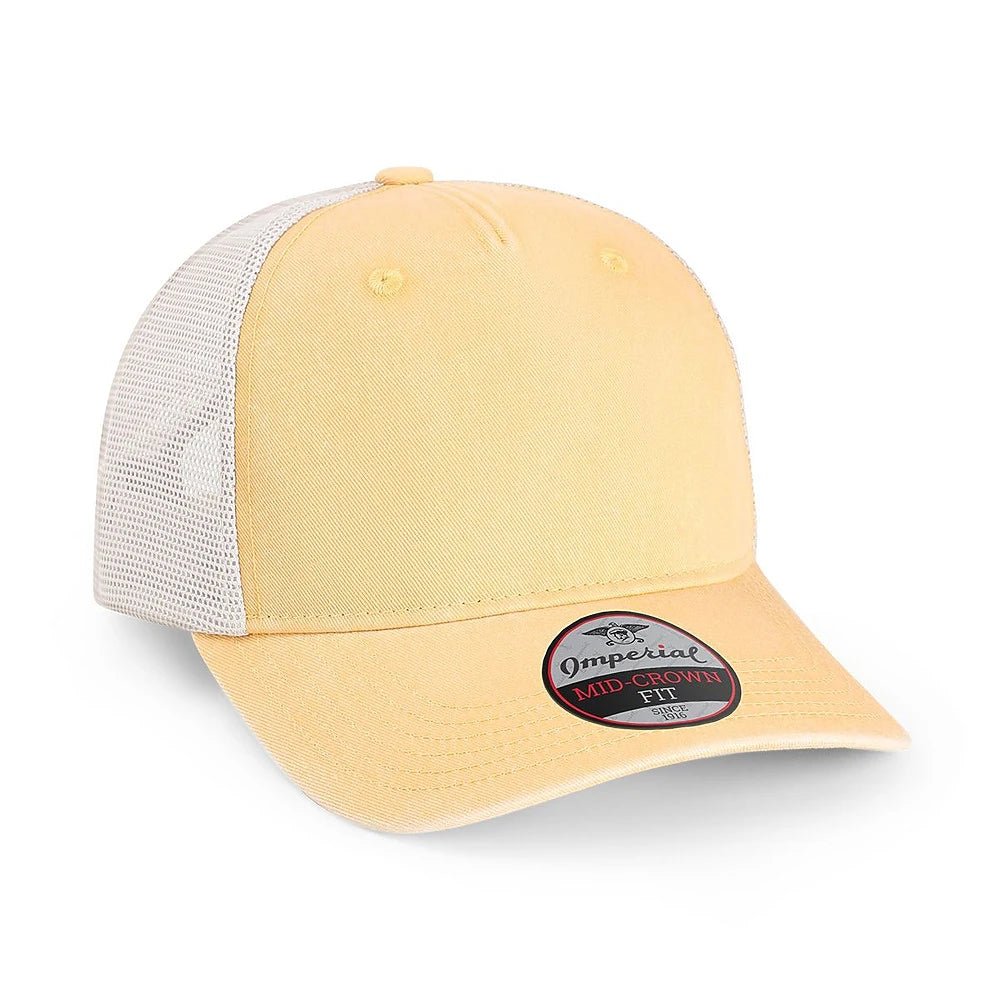Custom Imperial 5058 "The Gambit Mesh" Cap – Structured 5 - Panel Hat - Apricot/ Stone - The Luua Company